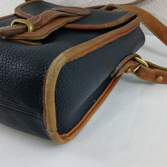 Dooney & Bourke Vintage All Weather Leather Essex Black Tan Crossbody Bag - Picture 9 of 14